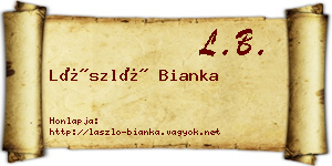 László Bianka névjegykártya